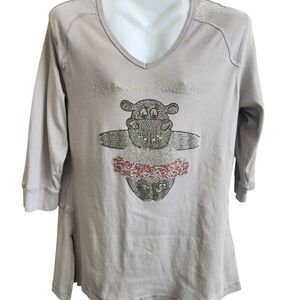 Unique Fashions La Donnas Paladini Bling Ballerina Hippo Tunic-Taupe-HiLo-Boho L
